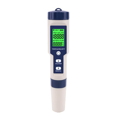 5-in-1 水質テスター - 家庭、水槽、研究室向け pH/TDS/EC/塩分/温度計