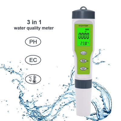 3-in-1 水質テスター - 家庭、水槽、研究室向け pH/EC/温度メーター (ATC付き)
