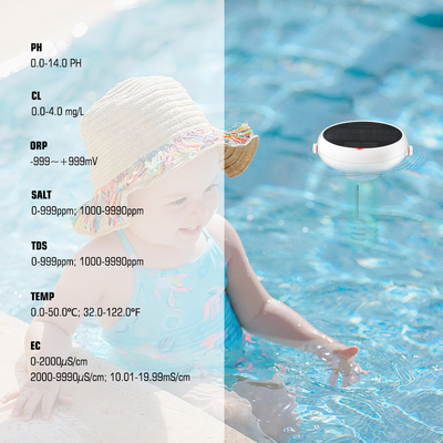 トイア・ジグビー 太陽電池充電 水泳池 水質モニター クロリン計 PH/ORP/EC/TDS/塩分度