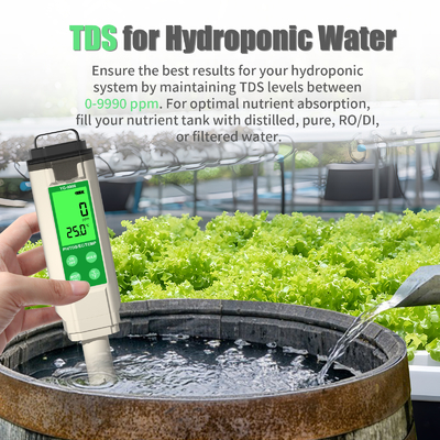YiERYi YG-9908 4 イン 1 水質検査器 PH / TDS / EC / 温度 高精度ポータブルデザインの多機能試験ペン