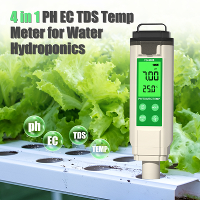 YiERYi YG-9908 4 イン 1 水質検査器 PH / TDS / EC / 温度 高精度ポータブルデザインの多機能試験ペン