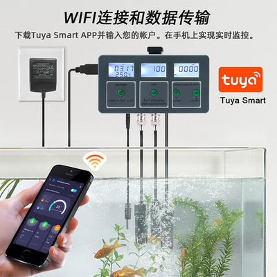 8-in-1 スマートWiFi水質検査器 リモートモニタリング 水族館,プール,ラボ,飲料水用に最適