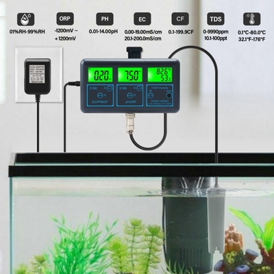 7in1 スマート水質モニター pH/EC/ORP/PPM/CF/TDS/水族館,水栽培,プール用温度