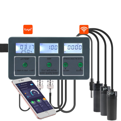 8-in-1 スマートWiFi水質検査器 リモートモニタリング 水族館,プール,ラボ,飲料水用に最適