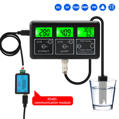 7 イン 1 RS485 マルチパラメータ水モニター 再充電可能なNi-MH電池 ±0.05pH精度