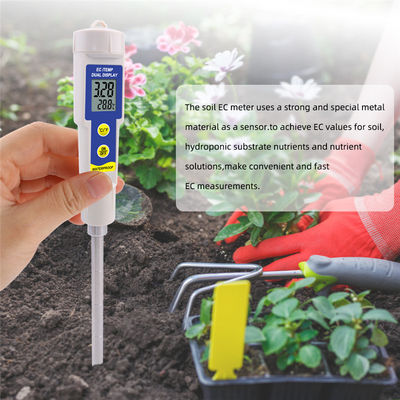 土壌EC温度テスター 2-in-1 防水メーター 0.00 - 4.00mS/cm範囲 庭/水耕栽培/植物用