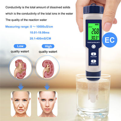 5-in-1 水質テスター - 家庭、水槽、研究室向け pH/TDS/EC/塩分/温度計