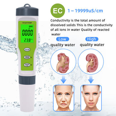 3-in-1 水質テスター - 家庭、水槽、研究室向け pH/EC/温度メーター (ATC付き)