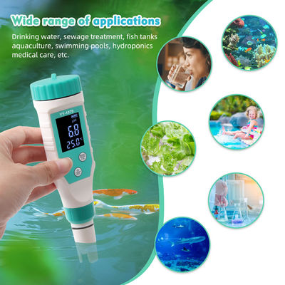 7-in-1 水質テスター - FAC/pH/ORP/塩分/TDS/EC/温度メーター、養殖、家庭 & 研究室向け