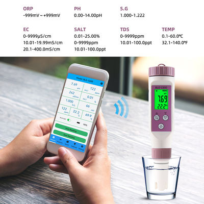 Smart 7-in-1 Bluetooth 水質テスター - 家庭、研究室、養殖用の pH/EC/TDS/ORP/塩分/比重/温度計