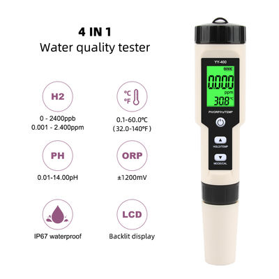 4-in-1 水素水質テスター - 健康、水産養殖、研究室向け H₂/pH/ORP/温度計