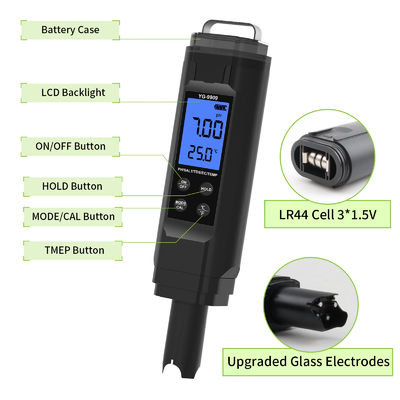5-in-1 水質テスター - pH/塩分/TDS/EC/温度計、水槽、プール、家庭用