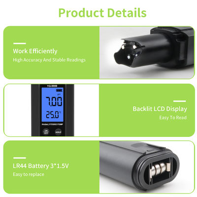 5-in-1 水質テスター - pH/塩分/TDS/EC/温度計、水槽、プール、家庭用