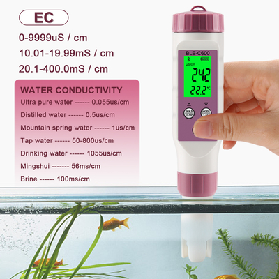 6対1のデジタル水質計 pH/EC/TDS/ORP/塩/温度の飲料水検査器