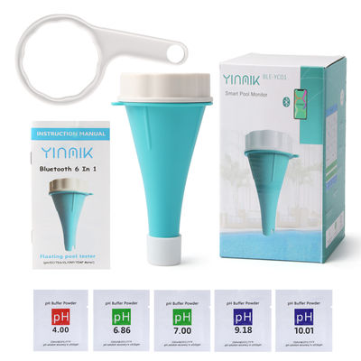 マルチパラメータデジタル水質アナライザー pH/EC/TDS/CL/ORP/温度メーター スマート6-in-1水質テスター プール用