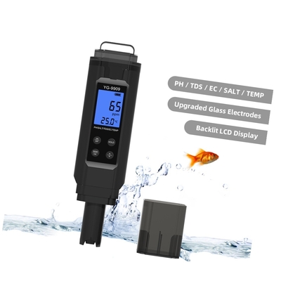 5-in-1デジタルメーター PH 塩分 溫度 TDS ECテスター バックライト付き 水質モニタリング用