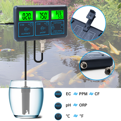 WiFi Tuyaアプリ デジタル多機能PHメーター 7-in-1 PH EC ORP TDS RH% CF 温度 オンラインテスター 水質アナライザー