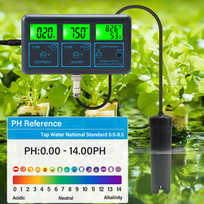 WiFi Tuyaアプリ デジタル多機能PHメーター 7-in-1 PH EC ORP TDS RH% CF 温度 オンラインテスター 水質アナライザー