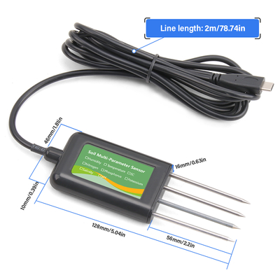 8-in-1 土壌センサー (Android用) NPK PH 水分 EC 塩分メーター