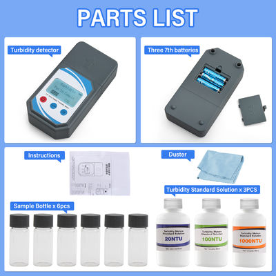 ポータブル デジタル ぼんやり度計 0-1000 NTU ±0.8% 正確さ
