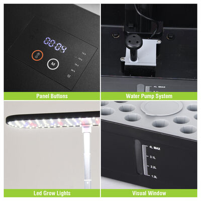 スマートグローライトと自動水やり機能を備えた、家庭菜園・ハーブ栽培用52ポッド屋内水耕栽培システム