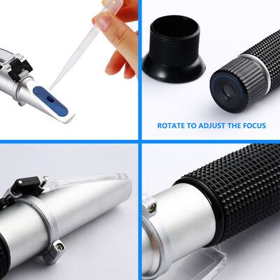 High Precision Handheld Refractometer and Alcohol Tester with 0-40%Brix, 0-25%Vol, and 0-22Baume Measurement Ranges