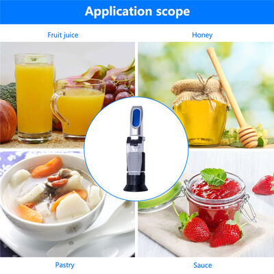 Handheld Wide-range 0-90% Brix Refractometer for Sugar Content Measurement in Food and Beverages