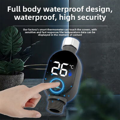 YIERYI スマートシャワー 温度計 LED デジタルディスプレイとカラーコード温度アラート バッテリー不要