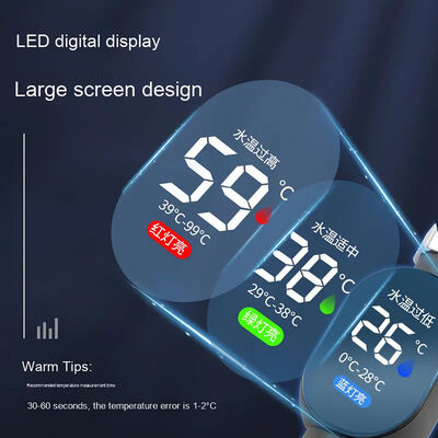 YIERYI スマートシャワー 温度計 LED デジタルディスプレイとカラーコード温度アラート バッテリー不要