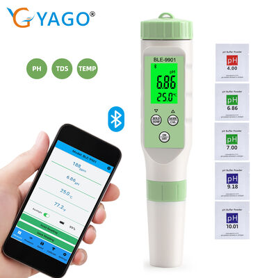 Professional 3-in-1 Digital pH Meter with Bluetooth Mobile App for High Accuracy 0.1 pH Water Quality Testing