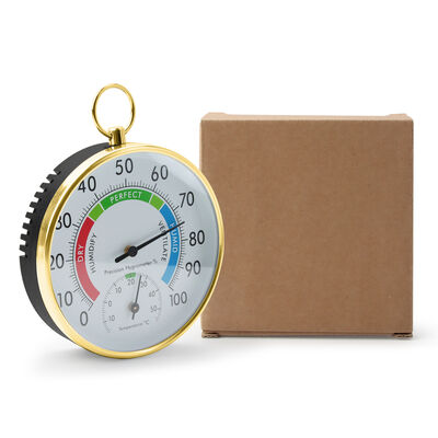 Battery-Free Mechanical Hygrometer Thermometer with Color-Coded Humidity Display and Wide Measurement Range for Indoor Climate Monitoring
