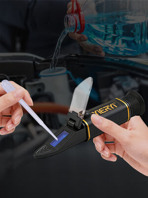 4-in-1 Multi-Fluid Hand Held Refractometer with ATC and High Accuracy ±0.2% for Glycol, Battery & Cleaning Fluids