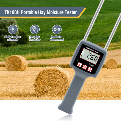 TK100H Portable Digital Hay Moisture Meter with High Precision and Stainless Steel Construction for Agriculture and Industrial Use