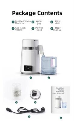 家庭、実験室、歯科用 Fuyao K40107 750W 4L 容量 SUS304 ステンレス鋼蒸留水器