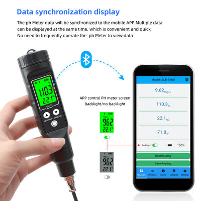 高精度0.1mg/L、取り外し可能なプローブ付きスマートBluetooth溶存酸素計（水耕栽培・水処理用）