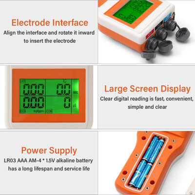 水質測定器 6-in-1 マルチパラメータ pH精度0.1 LCDディスプレイ アクアリウム・水耕栽培用