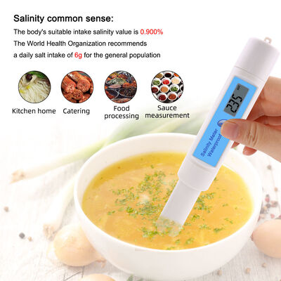 Waterproof Digital Salinity Meter with 0~199.9ppt Measurement Range and 0~50℃ Temperature Compensation