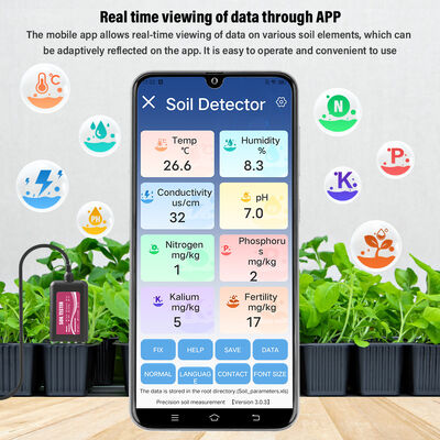 YIERYI 8-in-1 USB Soil Tester with Real-Time Monitor App Control PH Meter,Moisture,NPK,EC,Temp&Fertility Sensor for Garden