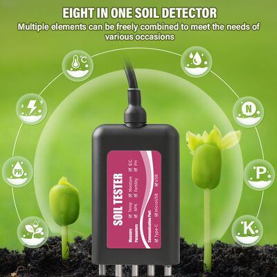 YIERYI 8-in-1 USB Soil Tester with Real-Time Monitor App Control PH Meter,Moisture,NPK,EC,Temp&Fertility Sensor for Garden