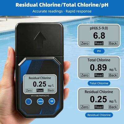 YIERYI ポータブル フォトメトリック 正確 水質 テスト  PH 残留塩素 総塩素