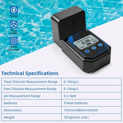 YIERYI ポータブル フォトメトリック 正確 水質 テスト  PH 残留塩素 総塩素