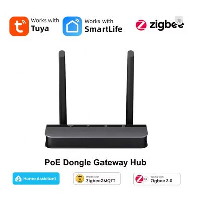YIERYI Zigbee 3.0 PoE ドングルゲートウェイ ハブ 家庭アシスタント Zigbee2 MQTT ESP32+CC2652P デュアル 5dBi アンテナ タイプC/PoE 搭載
