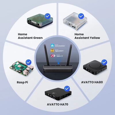 YIERYI Zigbee 3.0 PoE ドングルゲートウェイ ハブ 家庭アシスタント Zigbee2 MQTT ESP32+CC2652P デュアル 5dBi アンテナ タイプC/PoE 搭載