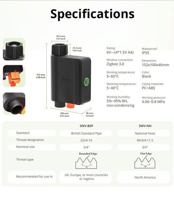 ワイヤレスZigbeeスマート水流バルブ電話アプリ制御自動水タイマーガーデン芝生野菜畑用