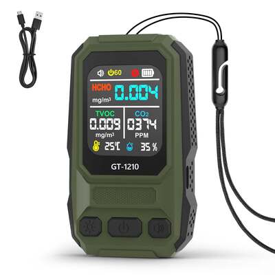 5‐in‐1 HCHO TVOC CO Temp 空気湿度気質ガス検出器