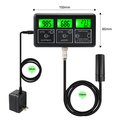 産業用実験室用デジタル水質計 EC/PPM/pH/ORP/Temp