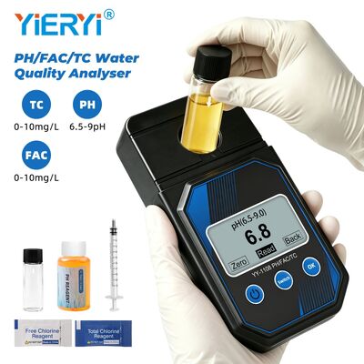YIERYI ポータブル フォトメトリック 正確 水質 テスト  PH 残留塩素 総塩素