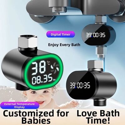 水力発電の赤ちゃん浴室温度計,ユニバーサルLEDデジタルディスプレイシャワー水温計